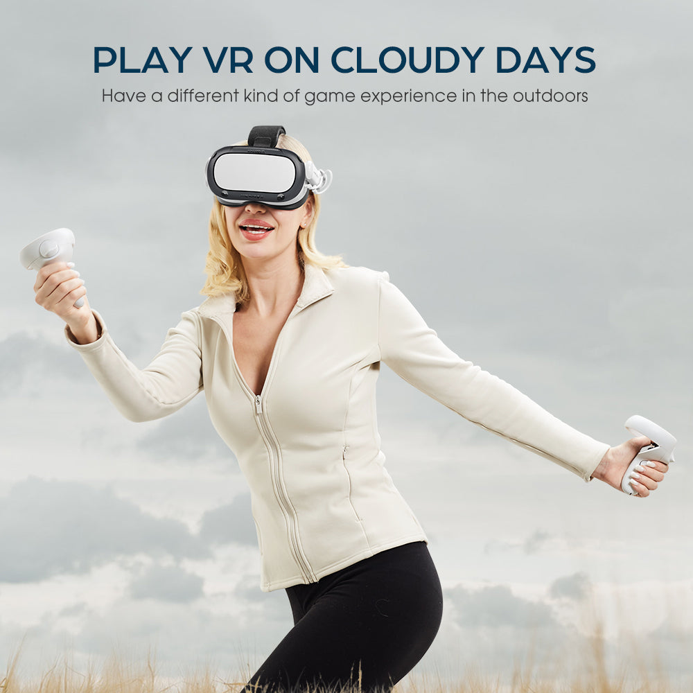 KKCOBVR S2 VR Shell Protective Cover Compatible with Meta/Oculus Quest 2 Accessories Can Play VR Outdoors on Cloudy Days
