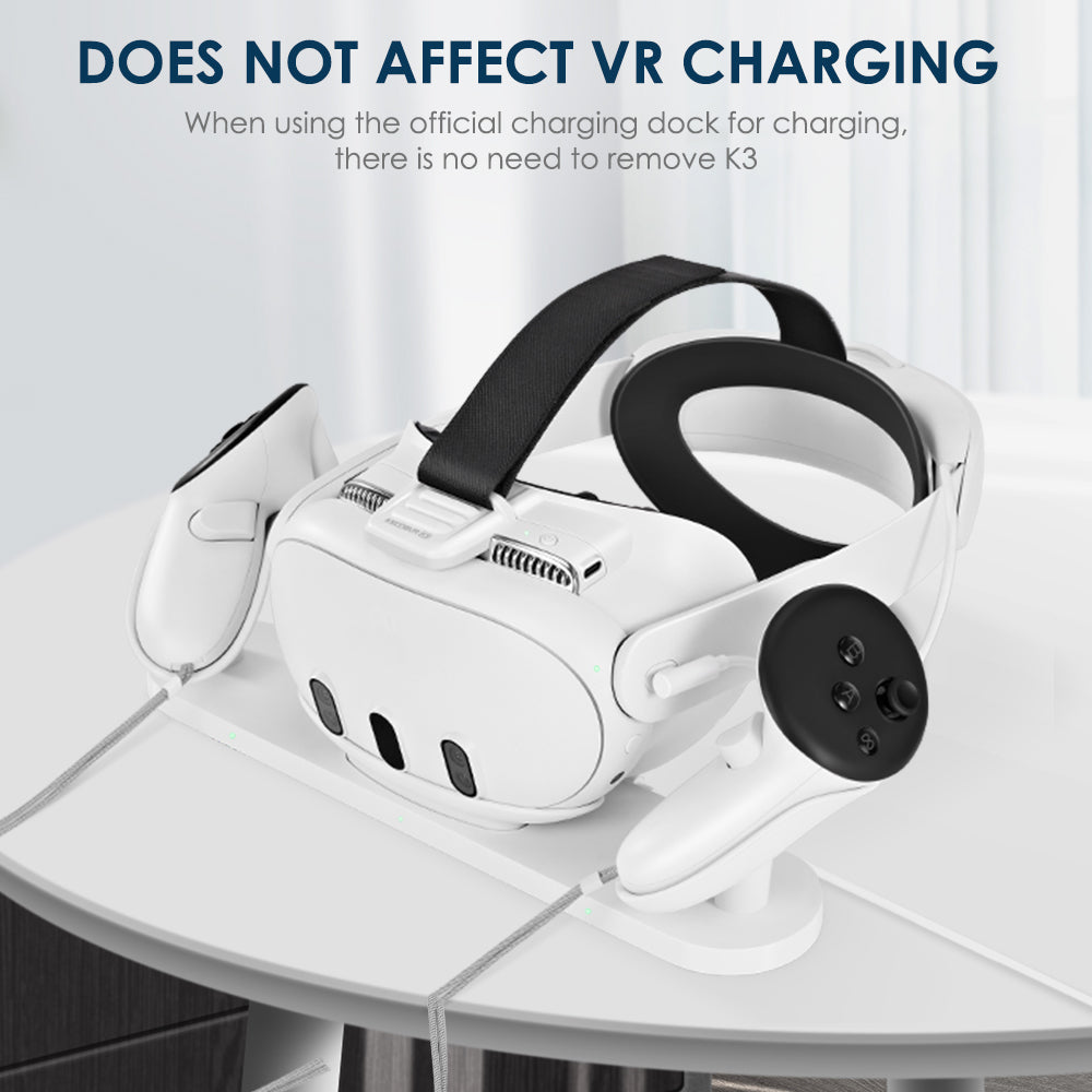 KKCOBVR K3 Gesichtsschnittstellenlüfter mit Leder-Gesichtspolster, kompatibel mit Quest3, lindert das Beschlagen der Linse und passt zur Verwendung mit dem Quest 3-Headset