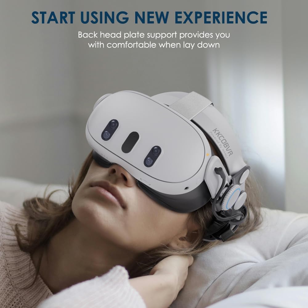 KKCOBVR Q3PRO 10000mah Hot-Swappable Battery Head Strap Compatible with Oculus Quest3/Quest 3S, extend the use time by 2-3 hours