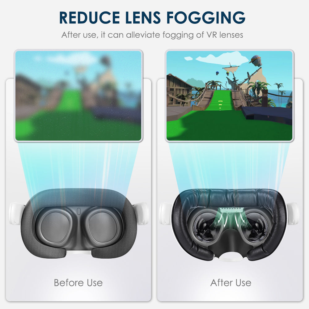 KKCOBVR K3 Gesichtsschnittstellenlüfter mit Leder-Gesichtspolster, kompatibel mit Quest3, lindert das Beschlagen der Linse und passt zur Verwendung mit dem Quest 3-Headset