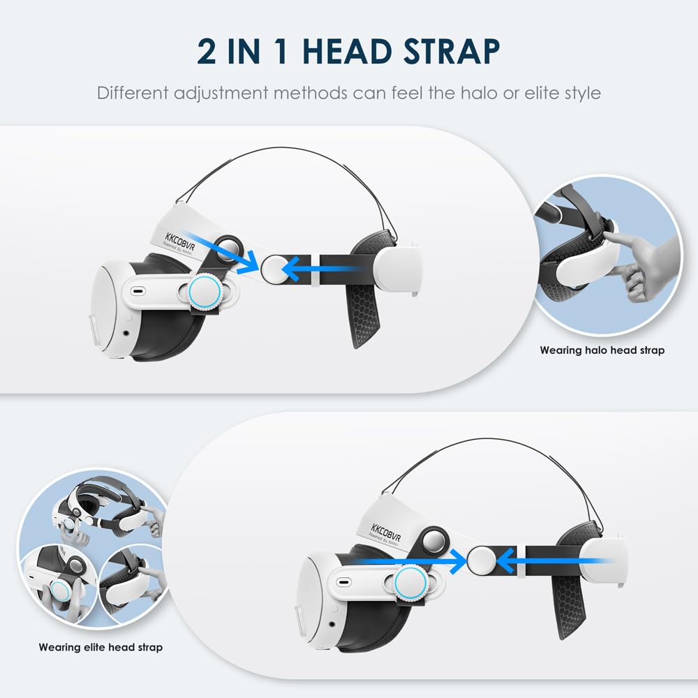 KKCOBVR Q3 Halo Strap Compatible with Quest 3/Quest 3S Enhanced Comfort, Replacement Elite Head Strap for Quest 3 by Adjusting The Side Knobs