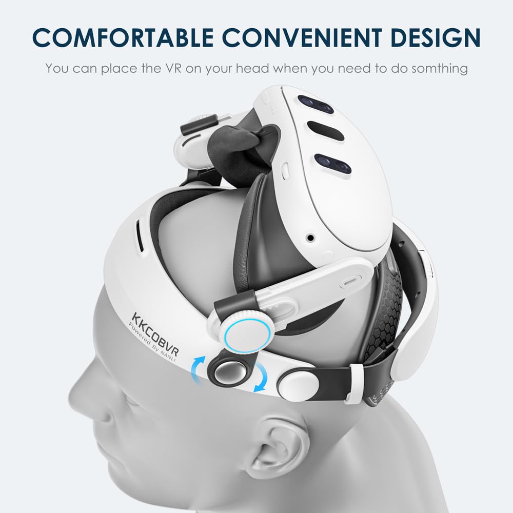 KKCOBVR Q3 Halo Strap Compatible with Quest 3/Quest 3S Enhanced Comfort, Replacement Elite Head Strap for Quest 3 by Adjusting The Side Knobs
