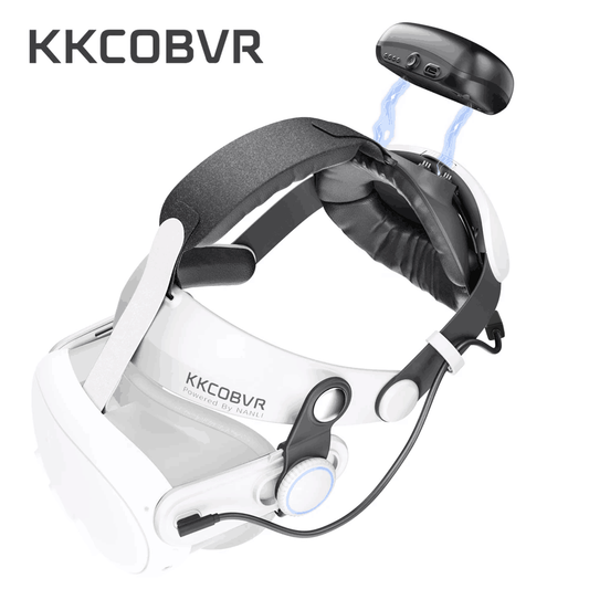 KKCOBVR Q3 PRO Battery Head Strap 10000mh Compatible with Meta/Oculus Quest 3 Extend 2-3H Usage Time Replacement Elite Head Strap for Oculus 3 by Adjusting The Side Knobs Silent version