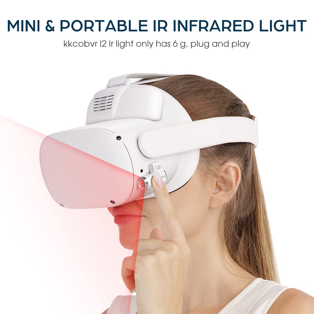 KKCOBVR I2 Indoor Ir Illuminator Infrared Light Compatible for Meta Quest 2 Body Tracking,Enhance Sensor Tracking Hand and Controllers Sensitivity in Dark, Anti No-Light Disturbance Increase Vision